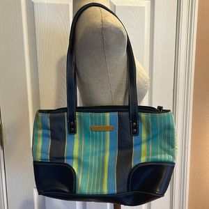 Kenneth Cole reaction purse womens navy blue turquoise handbag Shoulder bag tote